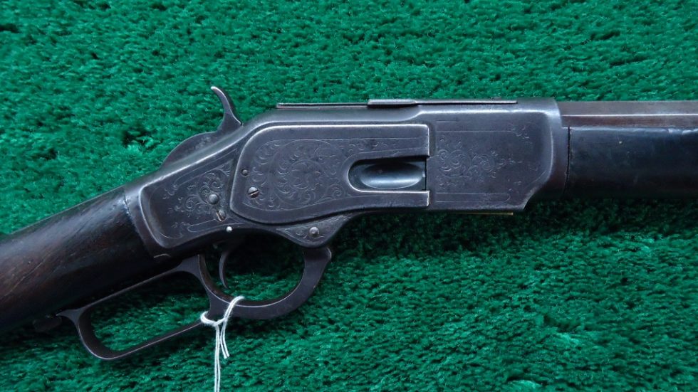 W928 FACTORY ENGRAVED DELUXE 2ND MODEL 1873 WINCHESTER RIFLE [A] Merz