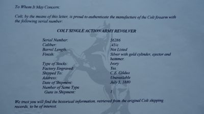 C1735 FACTORY DOCUMENTED GOLD AND SILVER PLATED HELFRICH ENGRAVED COLT SA [A] - Image 15