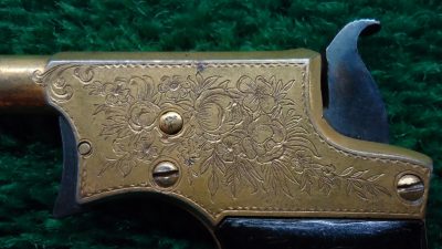MERZ15  VERY RARE CASED ENGRAVED GOLD PLATED REMINGTON NO. 1 VEST POCKET DERRINGER CALIBER 22 - Image 8