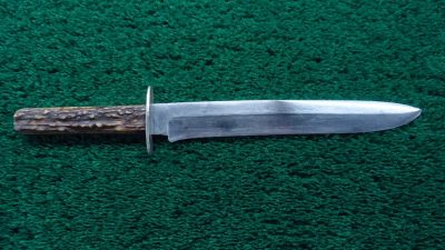 M1010  EARLY SHEFFIELD MARKED FRONTIER BOWIE KNIFE