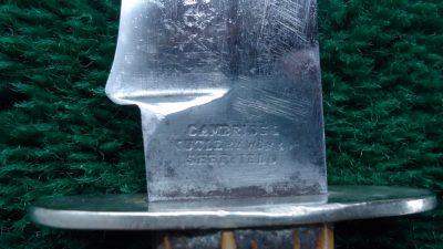 M1010  EARLY SHEFFIELD MARKED FRONTIER BOWIE KNIFE - Image 2