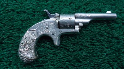 C191 FACTORY ENGRAVED CASED COLT OPEN TOP 22 CALIBER REVOLVER [A]