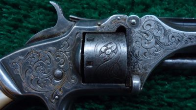 MERZ6-167 VERY FINE SMITH & WESSON No.1 2ND ISSUE NIMSCHKE ENGRAVED REVOLVER IN CALIBER 22 [A] - Image 6