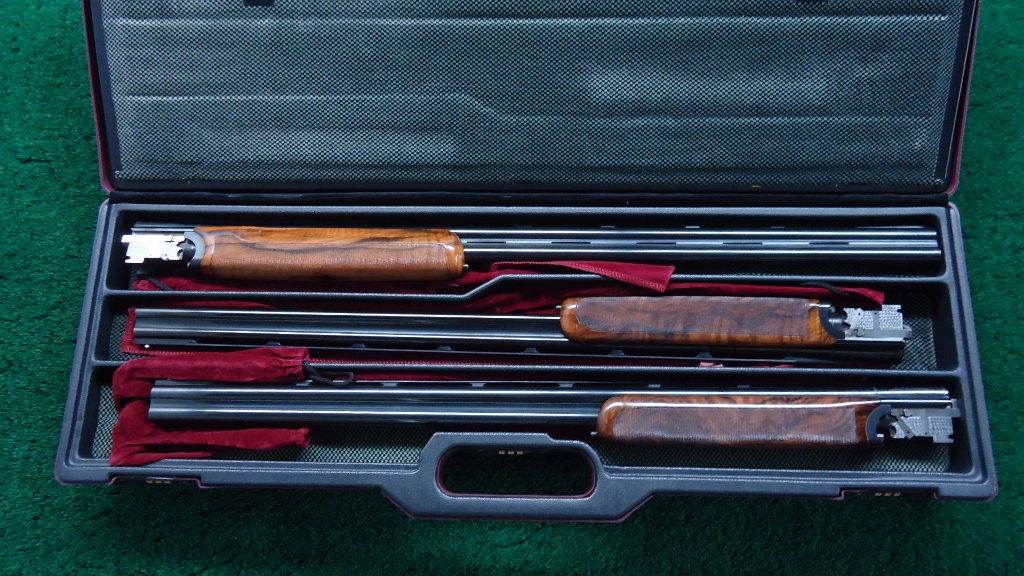 DB98 CASED RIZZINI 3BARREL SET OF 20 GAUGE 20 GAUGE AND 410 [M] Merz
