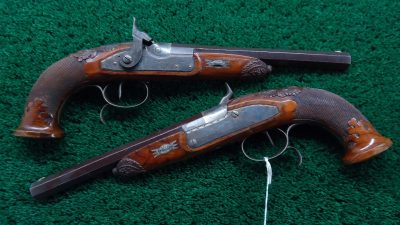 MHG937 PAIR OF PERCUSSION TARGET PISTOLS BY KUCHENREUTER [A]