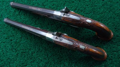 MHG937 PAIR OF PERCUSSION TARGET PISTOLS BY KUCHENREUTER [A] - Image 4