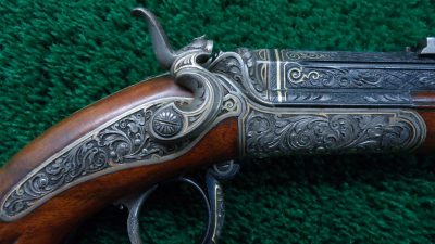 MHG973 EXTRAORDINARY PAIR EXHIBITION GRADE RELIEF ENGRAVED GOLD INLAID TARGET PISTOLS [A] - Image 7