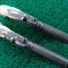 169 CASED PAIR GOLD INLAID BELGIAN SINGLE SHOT PERCUSSION PISTOLS [A] - Image 5