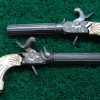 169 CASED PAIR GOLD INLAID BELGIAN SINGLE SHOT PERCUSSION PISTOLS [A] - Image 9