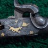 169 CASED PAIR GOLD INLAID BELGIAN SINGLE SHOT PERCUSSION PISTOLS [A] - Image 11