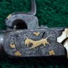 169 CASED PAIR GOLD INLAID BELGIAN SINGLE SHOT PERCUSSION PISTOLS [A] - Image 12