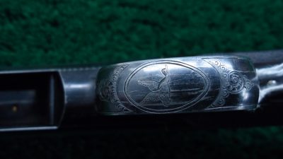 JM1 VERY RARE CASED MODEL 1898 MARLIN D GRADE SHOTGUN WITH GRADE 15 ENGRAVING AND GOLD INLAYS [M] - Image 12