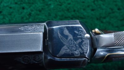 JM1 VERY RARE CASED MODEL 1898 MARLIN D GRADE SHOTGUN WITH GRADE 15 ENGRAVING AND GOLD INLAYS [M] - Image 11