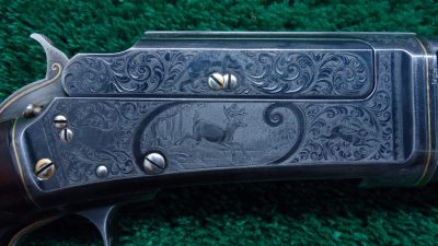 JM1 VERY RARE CASED MODEL 1898 MARLIN D GRADE SHOTGUN WITH GRADE 15 ENGRAVING AND GOLD INLAYS [M] - Image 8