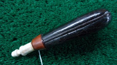 F1076  UNMARKED LEATHER HANDYMAN MADE FLASK - Image 3