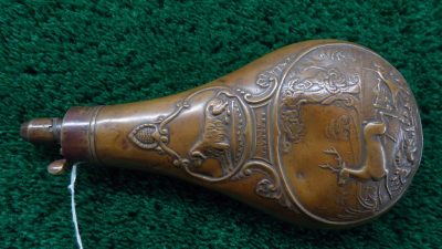 F1080  G. & J. W. HAWKSLEY DEER PATTERN FLASK
