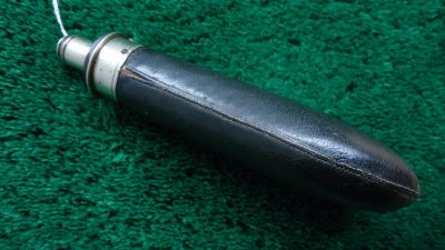 F1094  G & J. W. HAWKSLEY  SHEFFIELD LEATHER COVERED FLASK - Image 4