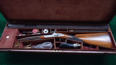 MR1329 BEAUTIFUL CASED PERCUSSION DOUBLE BARREL CAPE GUN BY JOSEPH BOURNE  [A] - Image 24