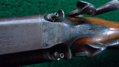 MR1329 BEAUTIFUL CASED PERCUSSION DOUBLE BARREL CAPE GUN BY JOSEPH BOURNE  [A] - Image 13