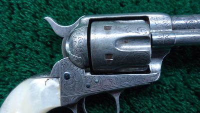 C335 ENGRAVED COLT SINGLE ACTION BLACK POWDER FRAME REVOLVER [A] - Image 6