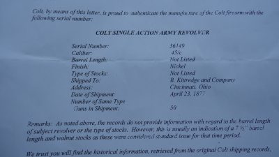 C335 ENGRAVED COLT SINGLE ACTION BLACK POWDER FRAME REVOLVER [A] - Image 13