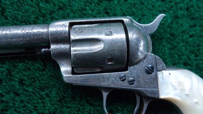 C335 ENGRAVED COLT SINGLE ACTION BLACK POWDER FRAME REVOLVER [A] - Image 8