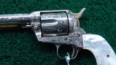 C374 BEAUTIFUL CUSTOM ENGRAVED COLT SAA NICKEL PLATED & GOLD IN CALIBER 45 COLT [M] - Image 8