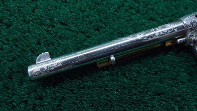 C374 BEAUTIFUL CUSTOM ENGRAVED COLT SAA NICKEL PLATED & GOLD IN CALIBER 45 COLT [M] - Image 11