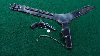 C346 COLT 1ST GEN SAA IN CALIBER 38 WCF WITH HOLSTER AND LETTER  [M]