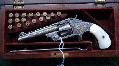 MHG1088 ENGRAVED AND INLAID S&W SINGLE ACTION REVOLVER IN CALIBER 32 [A]