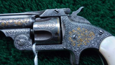 MHG1088 ENGRAVED AND INLAID S&W SINGLE ACTION REVOLVER IN CALIBER 32 [A] - Image 9