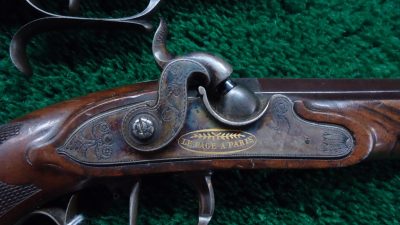 MHG1092 A&B BEAUTIFUL MATCHED PAIR OF LEPAGE PERCUSSION TARGET PISTOLS IN CALIBER 52 [A] - Image 6