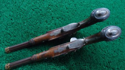 MHG1092 A&B BEAUTIFUL MATCHED PAIR OF LEPAGE PERCUSSION TARGET PISTOLS IN CALIBER 52 [A] - Image 4