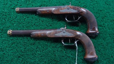 MHG1092 A&B BEAUTIFUL MATCHED PAIR OF LEPAGE PERCUSSION TARGET PISTOLS IN CALIBER 52 [A] - Image 2
