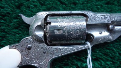 R2423 ENGRAVED REMINGTON NEW MODEL POCKET SPUR TRIGGER REVOLVER IN CALIBER 32 RF [A] - Image 6