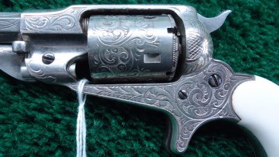 R2423 ENGRAVED REMINGTON NEW MODEL POCKET SPUR TRIGGER REVOLVER IN CALIBER 32 RF [A] - Image 8