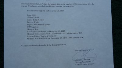 W4134 WINCHESTER MODEL 1886 SPECIAL ORDER RIFLE CHAMBERED IN 45-90 [A] - Image 20