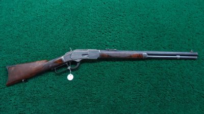 W4141 FACTORY ENGRAVED WINCHESTER 1873 SHORT RIFLE IN CALIBER 44-40 [A] - Image 29