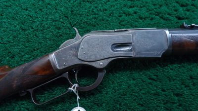 W4141 FACTORY ENGRAVED WINCHESTER 1873 SHORT RIFLE IN CALIBER 44-40 [A]