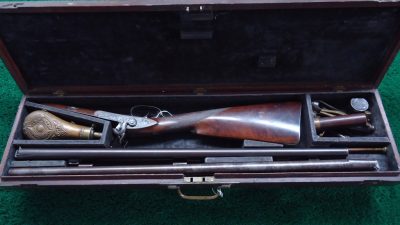 MSG1220 VERY FINE CASED PERCUSSION 2-BARREL SET BY MORGAN JAMES UTICA NEW YORK [A] - Image 26