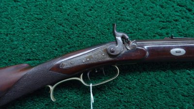 MR1700 PHILADELPHIA HALFSTOCK SILVER-MOUNTED PERCUSSION SPORTING RIFLE BY TRYON [A]