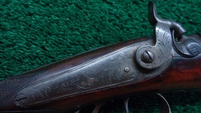 MR1701 BLUNT & SYMS HALFSTOCK SILVER-MOUNTED PERCUSSION SPORTING RIFLE [A] - Image 8