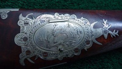 MR1701 BLUNT & SYMS HALFSTOCK SILVER-MOUNTED PERCUSSION SPORTING RIFLE [A] - Image 14