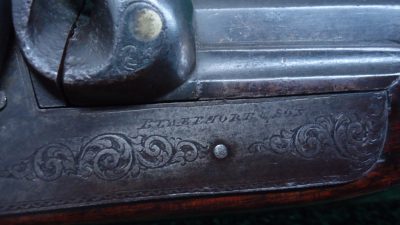 MSG1261 ENGRAVED GERMAN DOUBLE BARREL PERCUSSION SHOTGUN [A] - Image 9