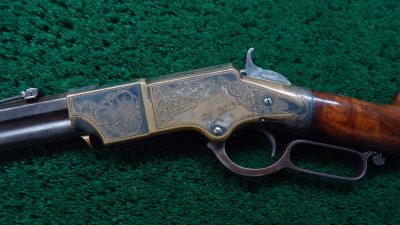 W4385 FACTORY ENGRAVED SILVER PLATED HENRY RIFLE [A] - Image 2