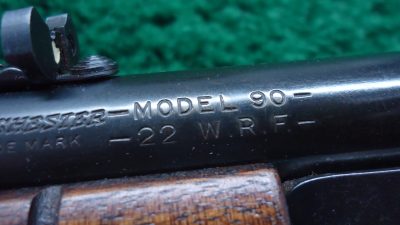 W4382 LATE WINCHESTER MODEL 90 ROUND BARREL SLIDE ACTION RIFLE IN .22 WRF [M] - Image 6