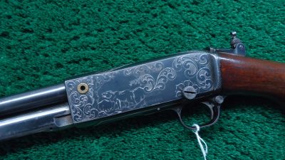 R2445 REMINGTON MODEL 14 SLIDE ACTION RIFLE CUSTOM ENGRAVED BY A.A. WHITE IN CALIBER .32 REM [M] - Image 2