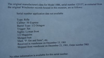 W4425 SPECIAL ORDER WINCHESTER MODEL 1886 RIFLE IN CALIBER 50 EXPRESS [M] - Image 19
