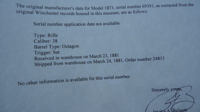 W4426 SPECIAL ORDER WINCHESTER SECOND MODEL 1873 RIFLE CHAMBERED IN 38 WCF [A] - Image 18
