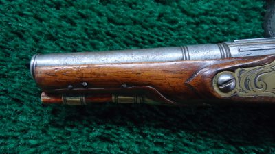 MHG1090 ENGRAVED EUROPEAN FLINTLOCK POCKET PISTOL WITH FIGURAL “MOOR’S HEAD” CARVED POMMEL [A] - Image 10